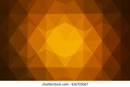 Dark orange polygonal illustration, which consist of triangles. Geometric background in Origami style with gradient. Triangular design for your business.