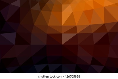 Dark orange polygonal illustration, which consist of triangles. Triangular design for your business. Geometric background in Origami style with gradient.