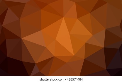 Dark orange polygonal illustration, which consist of triangles. Triangular design for your business. Geometric background in Origami style with gradient.