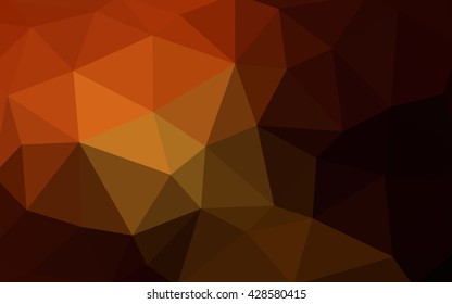 Dark orange polygonal illustration, which consist of triangles. Triangular design for your business. Geometric background in Origami style with gradient.