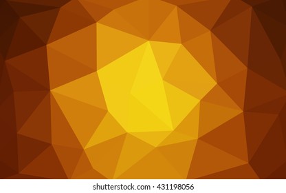 Dark orange polygonal illustration, which consist of triangles. Triangular design for your business. Geometric background in Origami style with gradient.