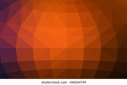 Dark orange polygonal illustration, which consist of triangles. Triangular design for your business. Geometric background in Origami style with gradient.