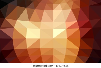 Dark orange polygonal illustration, which consist of triangles. Triangular design for your business. Geometric background in Origami style with gradient.