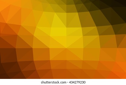 Dark orange polygonal illustration, which consist of triangles. Triangular design for your business. Geometric background in Origami style with gradient.