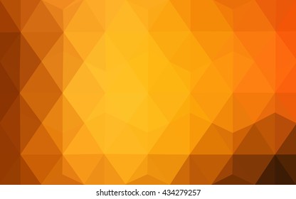 Dark orange polygonal illustration, which consist of triangles. Geometric background in Origami style with gradient. Triangular design for your business.