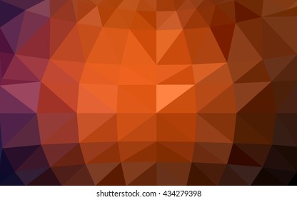 Dark orange polygonal illustration, which consist of triangles. Triangular design for your business. Geometric background in Origami style with gradient.