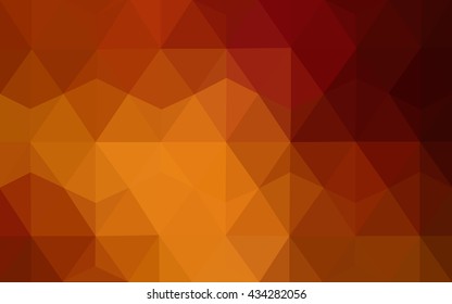 Dark orange polygonal illustration, which consist of triangles. Geometric background in Origami style with gradient. Triangular design for your business.