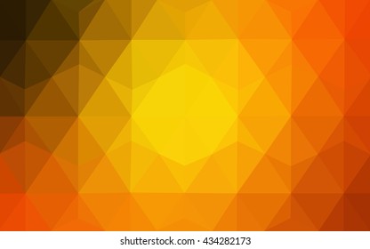 Dark orange polygonal illustration, which consist of triangles. Geometric background in Origami style with gradient. Triangular design for your business.