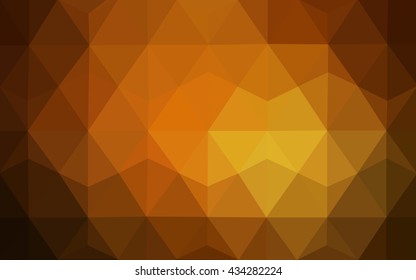Dark orange polygonal illustration, which consist of triangles. Geometric background in Origami style with gradient. Triangular design for your business.
