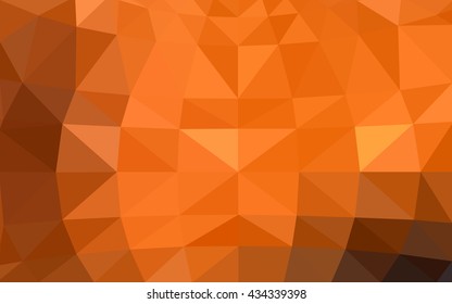 Dark orange polygonal illustration, which consist of triangles. Triangular design for your business. Geometric background in Origami style with gradient.