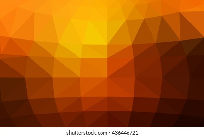 Dark orange polygonal illustration, which consist of triangles. Triangular design for your business. Geometric background in Origami style with gradient.