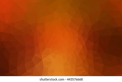 Dark orange polygonal illustration, which consist of triangles. Geometric background in Origami style with gradient. Triangular design for your business.