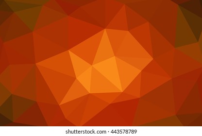 Dark orange polygonal illustration, which consist of triangles. Triangular design for your business. Geometric background in Origami style with gradient.