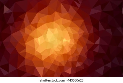 Dark orange polygonal illustration, which consist of triangles. Geometric background in Origami style with gradient. Triangular design for your business.