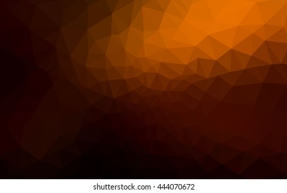 Dark orange polygonal illustration, which consist of triangles. Geometric background in Origami style with gradient. Triangular design for your business.