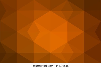 Dark orange polygonal illustration, which consist of triangles. Geometric background in Origami style with gradient. Triangular design for your business.