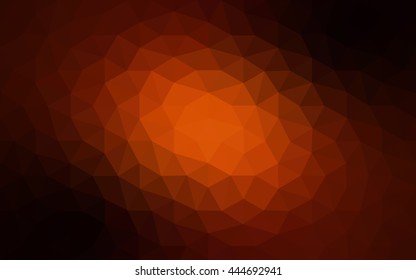 Dark orange polygonal illustration, which consist of triangles. Geometric background in Origami style with gradient. Triangular design for your business.