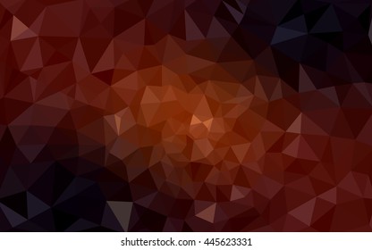 Dark orange polygonal illustration, which consist of triangles. Geometric background in Origami style with gradient. 