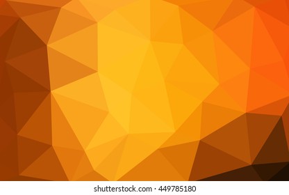 Dark orange polygonal illustration, which consist of triangles. Triangular design for your business. Geometric background in Origami style with gradient.