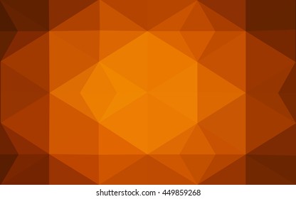 Dark orange polygonal illustration, which consist of triangles. Geometric background in Origami style with gradient. Triangular design for your business.