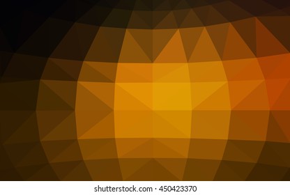 Dark orange polygonal illustration, which consist of triangles. Triangular design for your business. Geometric background in Origami style with gradient.