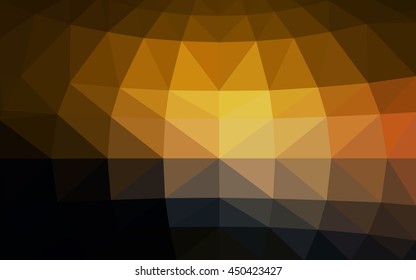 Dark orange polygonal illustration, which consist of triangles. Triangular design for your business. Geometric background in Origami style with gradient.