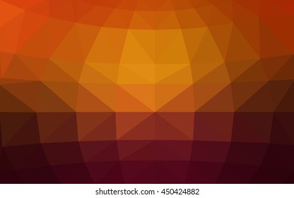 Dark orange polygonal illustration, which consist of triangles. Triangular design for your business. Geometric background in Origami style with gradient.