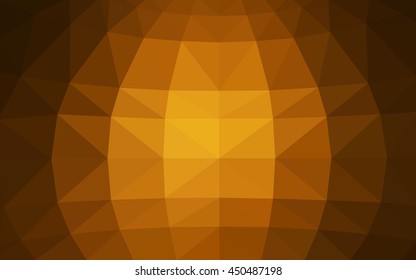 Dark orange polygonal illustration, which consist of triangles. Triangular design for your business. Geometric background in Origami style with gradient.