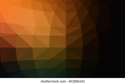Dark orange polygonal illustration, which consist of triangles. Triangular design for your business. Geometric background in Origami style with gradient.