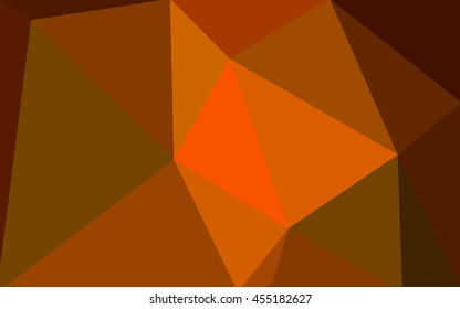 Dark orange polygonal illustration, which consist of triangles. Geometric background in Origami style with gradient. Triangular design for your business.