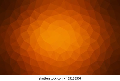Dark orange polygonal illustration, which consist of triangles. Geometric background in Origami style with gradient. Triangular design for your business.