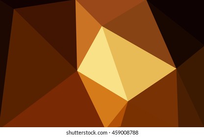 Dark orange polygonal illustration, which consist of triangles. Geometric background in Origami style with gradient. Triangular design for your business.