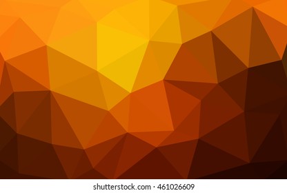 Dark orange polygonal illustration, which consist of triangles. Triangular design for your business. Geometric background in Origami style with gradient.