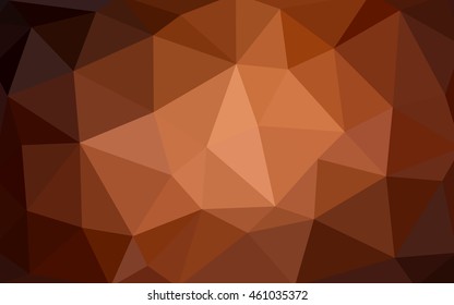 Dark orange polygonal illustration, which consist of triangles. Triangular design for your business. Geometric background in Origami style with gradient.