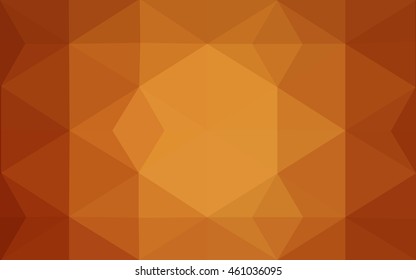 Dark orange polygonal illustration, which consist of triangles. Geometric background in Origami style with gradient. Triangular design for your business.