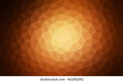 Dark orange polygonal illustration, which consist of triangles. Geometric background in Origami style with gradient. Triangular design for your business.