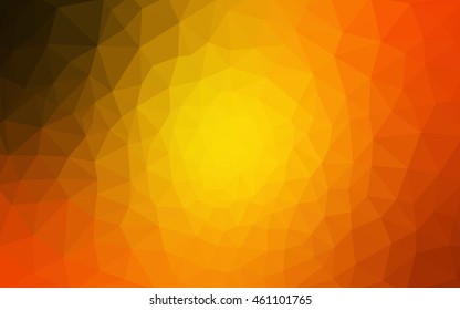 Dark orange polygonal illustration, which consist of triangles. Geometric background in Origami style with gradient. Triangular design for your business.