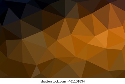 Dark orange polygonal illustration, which consist of triangles. Triangular design for your business. Geometric background in Origami style with gradient.
