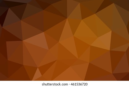 Dark orange polygonal illustration, which consist of triangles. Triangular design for your business. Geometric background in Origami style with gradient.