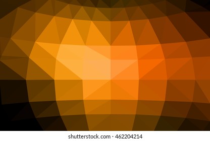 Dark orange polygonal illustration, which consist of triangles. Triangular design for your business. Geometric background in Origami style with gradient.