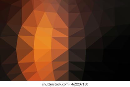 Dark orange polygonal illustration, which consist of triangles. Triangular design for your business. Geometric background in Origami style with gradient.