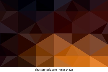 Dark orange polygonal illustration, which consist of triangles. Geometric background in Origami style with gradient. Triangular design for your business.