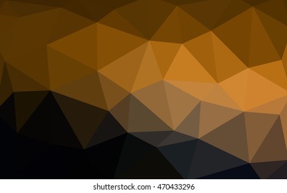Dark orange polygonal illustration, which consist of triangles. Triangular design for your business. Geometric background in Origami style with gradient.