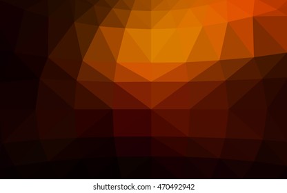 Dark orange polygonal illustration, which consist of triangles. Triangular design for your business. Geometric background in Origami style with gradient.