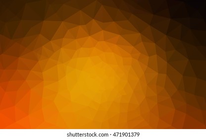 Dark orange polygonal illustration, which consist of triangles. Geometric background in Origami style with gradient. Triangular design for your business.