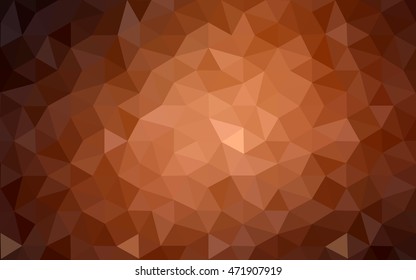 Dark orange polygonal illustration, which consist of triangles. Geometric background in Origami style with gradient. Triangular design for your business.