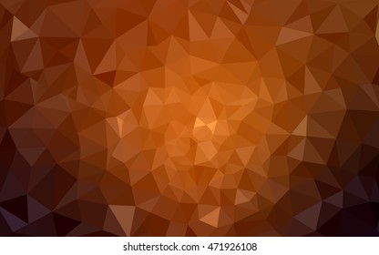Dark orange polygonal illustration, which consist of triangles. Geometric background in Origami style with gradient. Triangular design for your business.