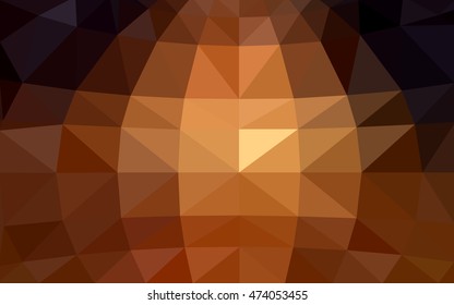 Dark orange polygonal illustration, which consist of triangles. Triangular design for your business. Geometric background in Origami style with gradient.