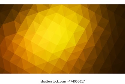 Dark orange polygonal illustration, which consist of triangles. Geometric background in Origami style with gradient. Triangular design for your business.