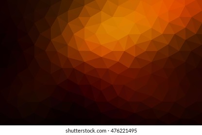 Dark orange polygonal illustration, which consist of triangles. Geometric background in Origami style with gradient. Triangular design for your business.